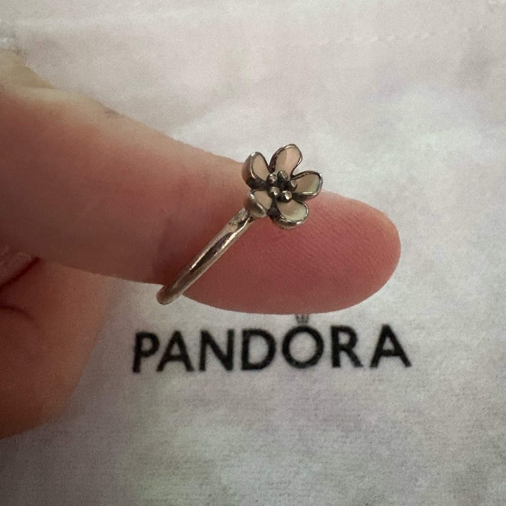 Pandora Sterling Silver Floral Ring